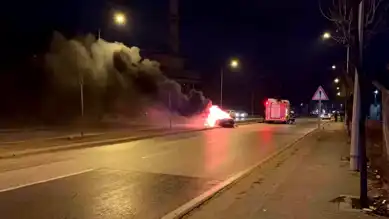 Eskişehir'de Araç Alev Alev Yandı, Sürücü Son Anda Kurtuldu!