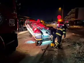 Eskişehir'de Tramvay Yolunda Alkollü Kaza! Sürücü Yaralı