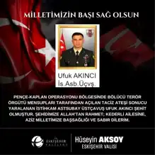 Vali Aksoy'dan Şehit Akıncı'ya Taziye